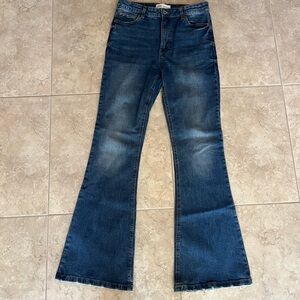 Zara high waist skinny flare jeans